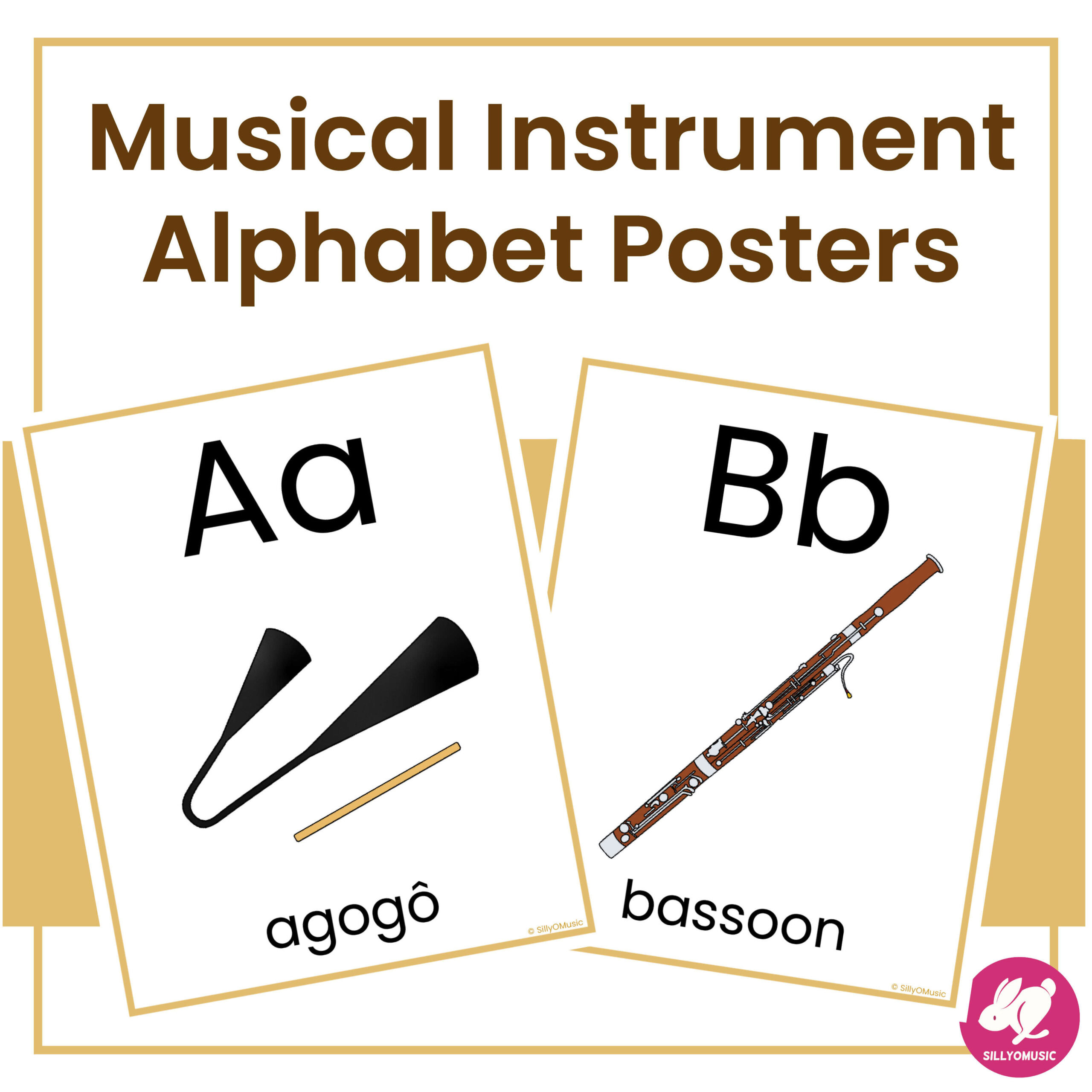 musical instrument alphabet posters